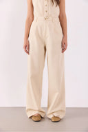Kadın Clara Wide Leg Off White Palazzo Pantolon Lyocell (Tencel™) - Off White