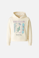 Kadın Club Baskılı Sweatshirt - Kemik