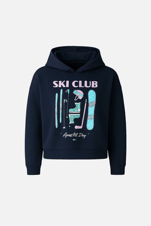 Kadın Club Baskılı Sweatshirt - Lacivert