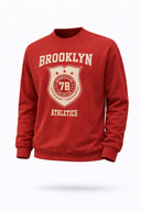 Kadın College Baskılı Sweatshirt %100 Pamuk - Kiremit