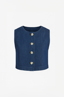 Kadın Dark Blue Jean Yelek %100 Pamuk - Dark Blue