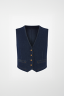 Kadın Dark Blue Jean Yelek %100 Pamuk - Dark Blue