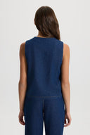 Kadın Dark Blue Jean Yelek %100 Pamuk - Dark Blue