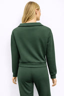 Kadın Denizci Yaka Regular Fit Yumuşak Dokulu Sweatshirt (CUPRO) - Haki