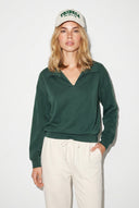 Kadın Denizci Yaka Regular Fit Yumuşak Dokulu Sweatshirt (CUPRO) - Haki