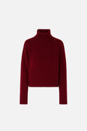 Kadın Dik Yaka Kalın Triko - Bordo