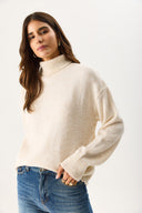 Kadın Dik Yaka Kalın Triko - Fildişi