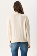 Kadın Dik Yaka Kalın Triko - Fildişi