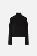 Kadın Dik Yaka Kalın Triko - Siyah