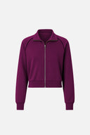 Kadın Dik Yaka Yanı Şeritli Yumuşak Dokulu Sweatshirt (CUPRO) - Bordo