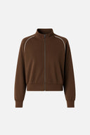 Kadın Dik Yaka Yanı Şeritli Yumuşak Dokulu Sweatshirt (CUPRO) - Kahverengi