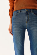 Kadın Emilie Blue Black Bootcut Jean Pantolon (TENCEL)™ - Blue Black