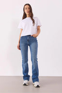 Kadın Emilie Dirty Med Blue Bootcut Jean Pantolon - Dirty Med Blue