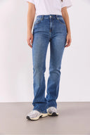Kadın Emilie Dirty Med Blue Bootcut Jean Pantolon - Dirty Med Blue
