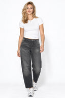Kadın Fiona Balon Fit Black Jean Pantolon %100 Pamuk %100 Pamuk-Black