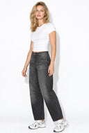 Kadın Fiona Balon Fit Black Jean Pantolon %100 Pamuk %100 Pamuk-Black