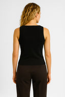 Kadın Fitilli Kalın Askılı Top - Siyah