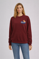 Kadın Fruit Market Baskılı Sweatshirt %100 Pamuk - Bordo