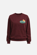 Kadın Fruit Market Baskılı Sweatshirt %100 Pamuk - Bordo