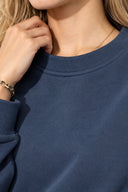 Kadın Fruit Market Baskılı Sweatshirt %100 Pamuk-Navy