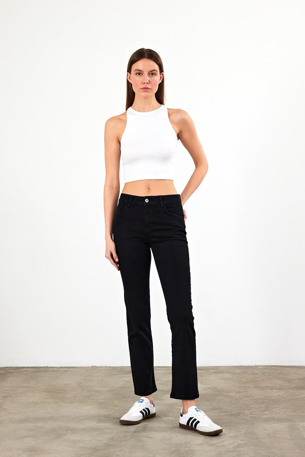Kadın Gabriel Black Straight Fit Jean Pantolon