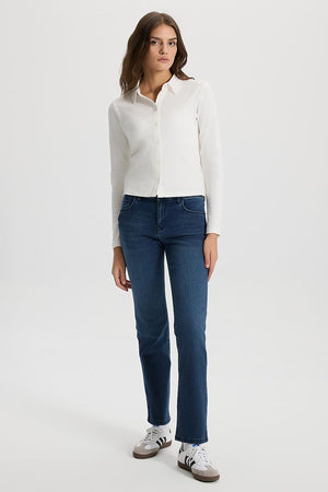 Kadın Gabriel Blue Black Straight Fit Jean Pantolon (Lyocell)™