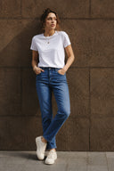 Kadın Gabriel Blue Black Straight Fit Lyocell Jean Pantolon-Blue Black