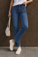 Kadın Gabriel Blue Black Straight Fit Lyocell Jean Pantolon-Blue Black