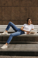 Kadın Gabriel Blue Black Straight Fit Lyocell Jean Pantolon-Blue Black