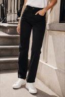 Kadın Gabriel Carbon Black Straight Fit Jean Pantolon-Carbon Black