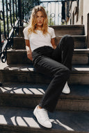 Kadın Gabriel Carbon Black Straight Fit Jean Pantolon-Carbon Black