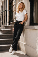 Kadın Gabriel Carbon Black Straight Fit Jean Pantolon-Carbon Black