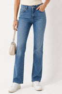 Kadın Gabriel Med Blue Straight Fit Jean Pantolon - Med Blue