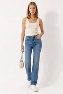 Kadın Gabriel Med Blue Straight Fit Jean Pantolon - Med Blue