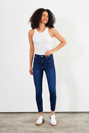 Kadın Gabriella Premium Dark Blue Skinny Jean Pantolon (Lyocell)
