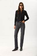 Kadın Gömlek Formlu Kaşkorse Tişört - Siyah