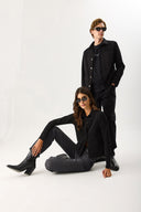 Kadın Gömlek Formlu Kaşkorse Tişört - Siyah