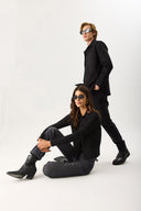 Kadın Gömlek Formlu Kaşkorse Tişört - Siyah