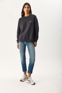 Kadın Good Wibes Baskılı Sweatshirt %100 Pamuk - Antrasit