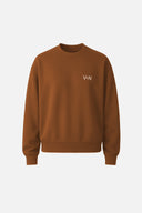 Kadın Good Wibes Baskılı Sweatshirt %100 Pamuk - Kahverengi