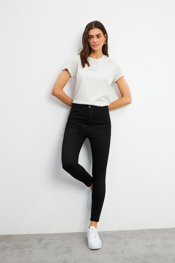 Holly Black Ekstra Yüksek Bel Skinny Jean Pantolon - BLACK - 1K2512019B-603