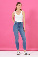 Kadın Holly Dirty Med Blue Yüksek Bel Skinny Jean Pantolon