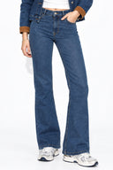 Kadın İspanyol Paça Dark Blue Jean Pantolon-Dark Blue