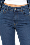 Kadın İspanyol Paça Dark Blue Jean Pantolon-Dark Blue