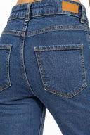 Kadın İspanyol Paça Dark Blue Jean Pantolon-Dark Blue