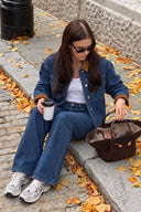 Kadın İspanyol Paça Dark Blue Jean Pantolon-Dark Blue