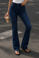 Kadın Jenny Blue Black Yüksek Bel Flare Lyocell Jean Pantolon-Blue Black