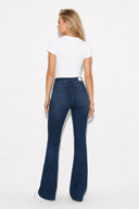 Kadın Jenny Blue Black Yüksek Bel Flare Lyocell Jean Pantolon-Blue Black