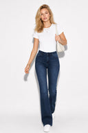 Kadın Jenny Blue Black Yüksek Bel Flare Lyocell Jean Pantolon-Blue Black