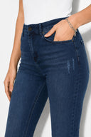 Kadın Jenny Blue Black Yüksek Bel Flare Lyocell Jean Pantolon-Blue Black